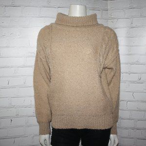 Vintage Leroy Knit wear Tan Cowl Sweater Size Large
